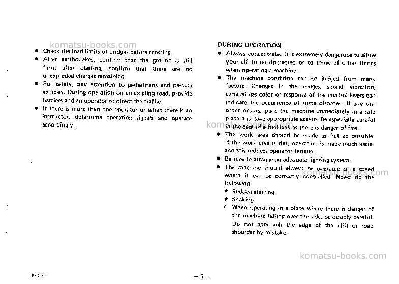 Komatsu jv40-1jpn Operation manual cover Page 6