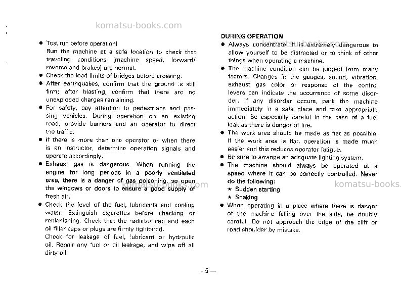 Komatsu jv40cr-2jpn Operation manual cover Page 6 Komatsu jv40cr-2jpn Operation manual cover Page 6