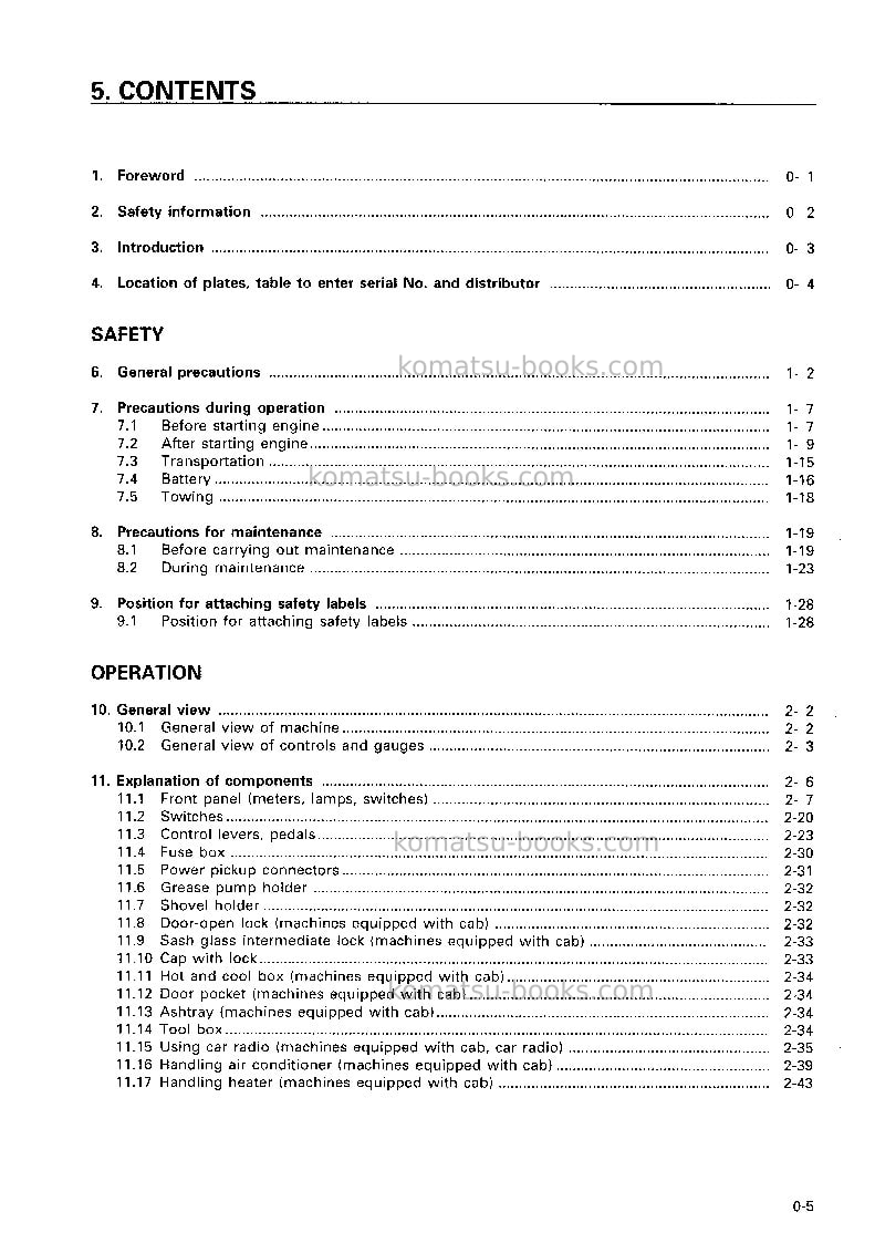 Komatsu d65e-12jpn Operation manual cover Page 6 Komatsu d65e-12jpn Operation manual cover Page 6