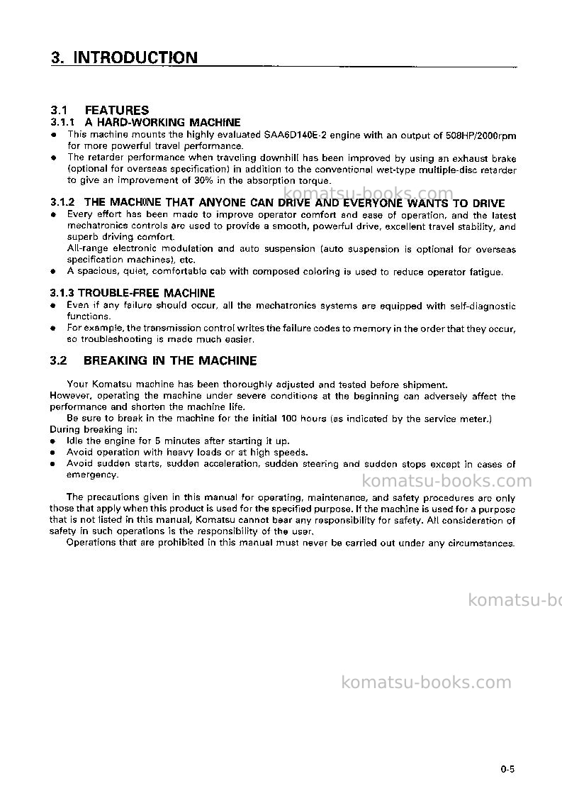 Komatsu hd325-6jpn Operation manual cover Page 6 Komatsu hd325-6jpn Operation manual cover Page 6