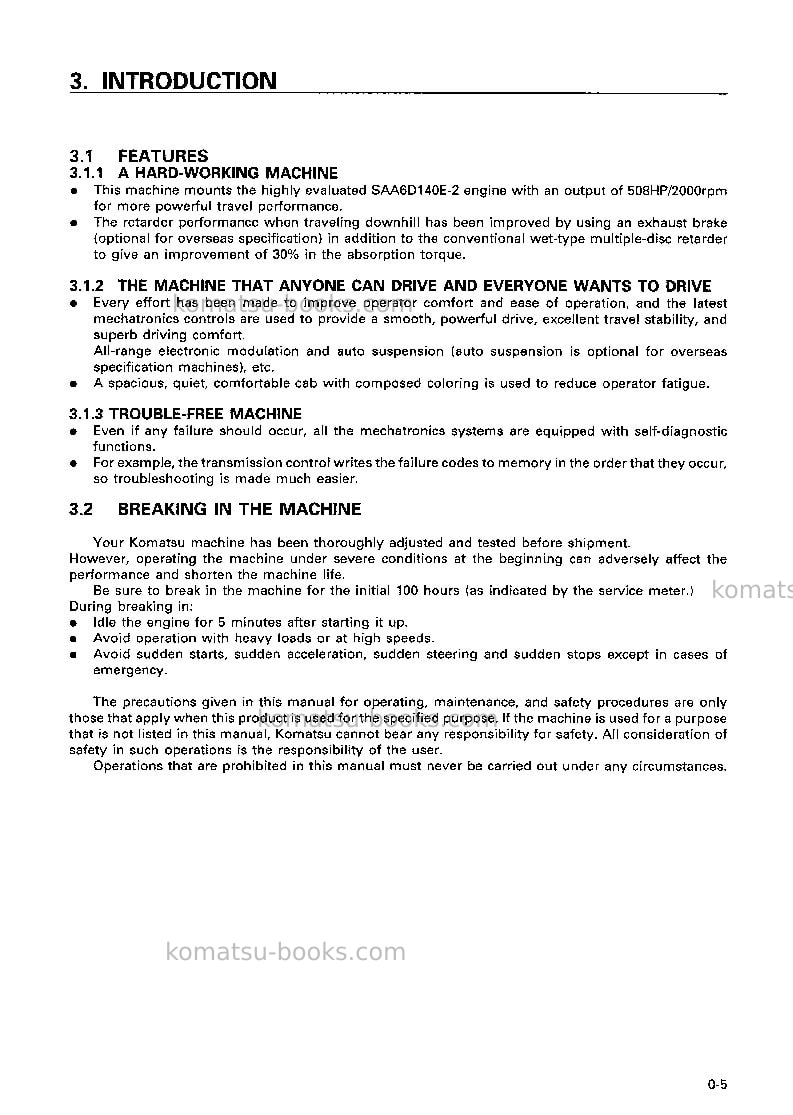 Komatsu hd405-6jpn Operation manual cover Page 6