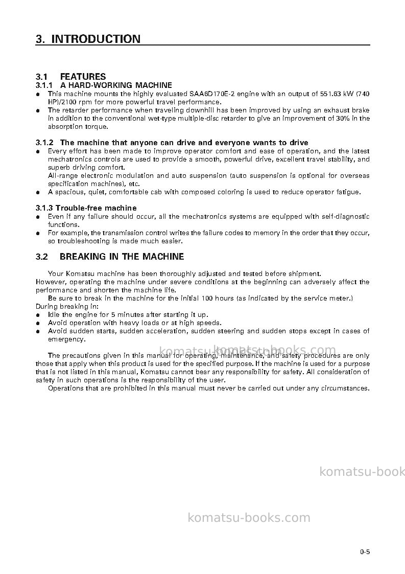 Komatsu hd465-5jpn Operation manual cover Page 6 Komatsu hd465-5jpn Operation manual cover Page 6
