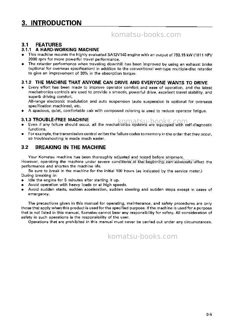 Komatsu hd785-5jpn Operation manual cover Page 6
