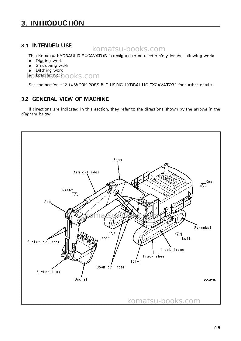 Komatsu pc1100-6jpn-loading shovel Operation manual cover Page 6 Komatsu pc1100-6jpn-loading shovel Operation manual cover Page 6