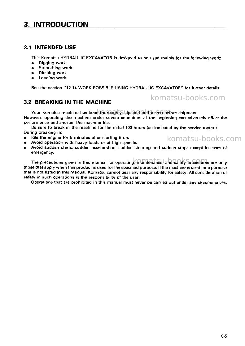 Komatsu pc228uslc-2jpn Operation manual cover Page 6 Komatsu pc228uslc-2jpn Operation manual cover Page 6