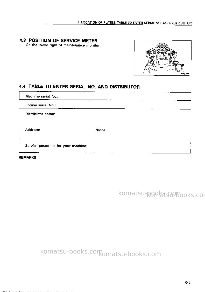 Komatsu wf450t-3jpn Operation manual cover Page 6 Komatsu wf450t-3jpn Operation manual cover Page 6
