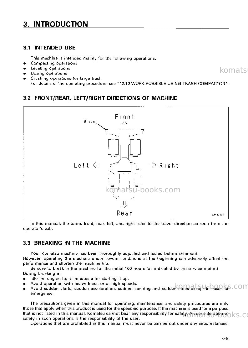 Komatsu wf550t-3jpn Operation manual cover Page 6 Komatsu wf550t-3jpn Operation manual cover Page 6