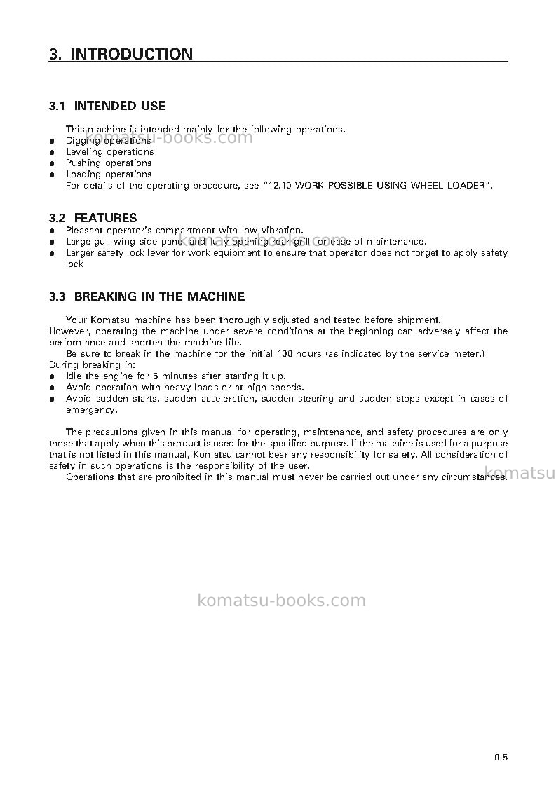 Komatsu wa120l-3jpn-mc Operation manual cover Page 6