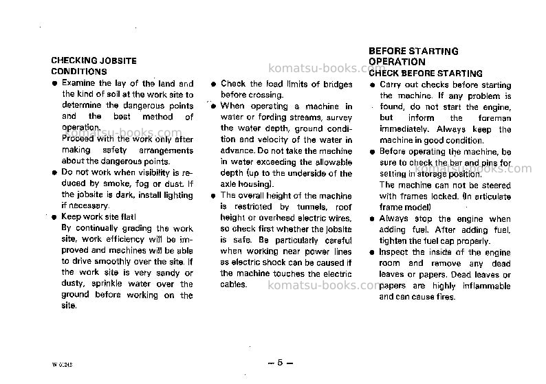 Komatsu wa200-1jpn Operation manual cover Page 6 Komatsu wa200-1jpn Operation manual cover Page 6