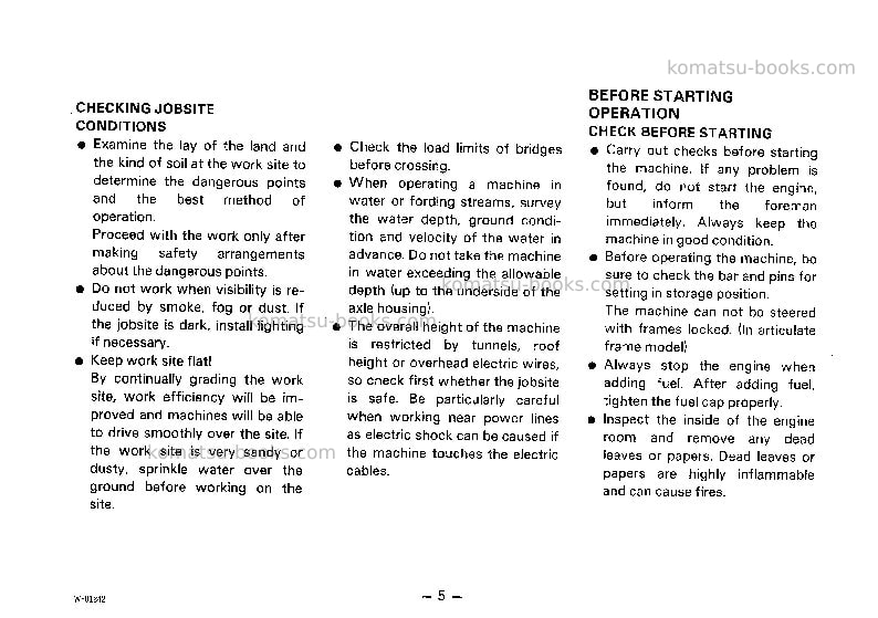 Komatsu wa300-1jpn-c spec Operation manual cover Page 6 Komatsu wa300-1jpn-c spec Operation manual cover Page 6