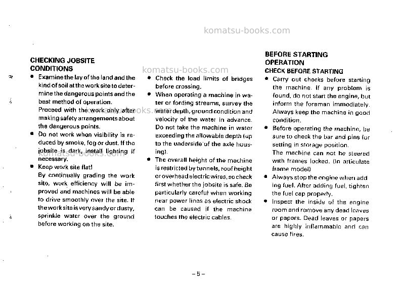 Komatsu wf450t-1jpn Operation manual cover Page 6