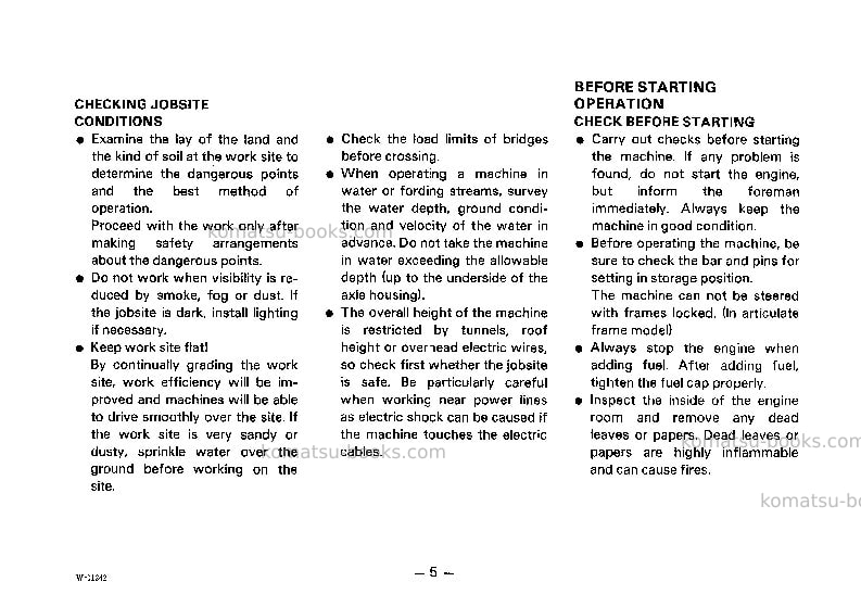 Komatsu wa450-1jpn-c spec Operation manual cover Page 6 Komatsu wa450-1jpn-c spec Operation manual cover Page 6
