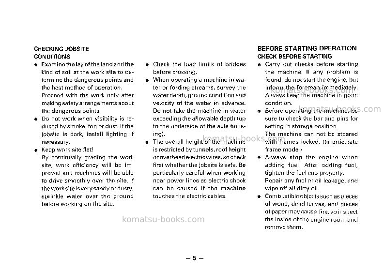 Komatsu wa500-1jpn-c spec Operation manual cover Page 6