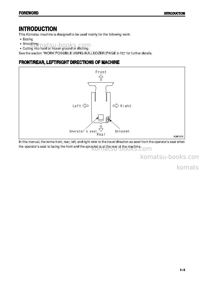Komatsu d37ex-21jpn Operation manual cover Page 6 Komatsu d37ex-21jpn Operation manual cover Page 6