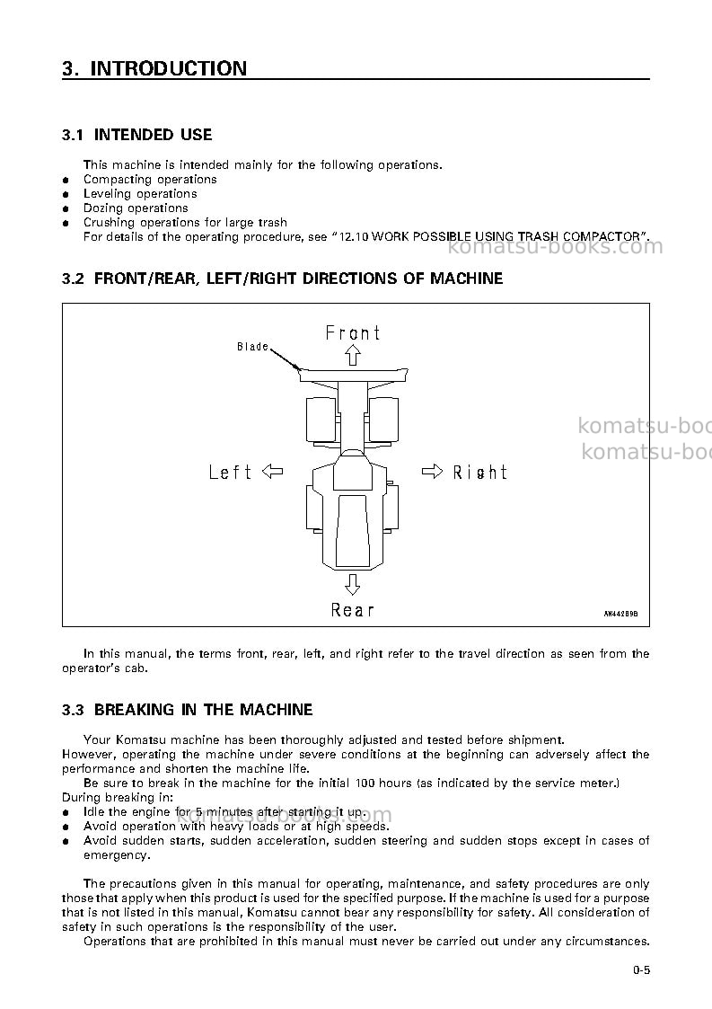 Komatsu wf650t-3jpn Operation manual cover Page 6 Komatsu wf650t-3jpn Operation manual cover Page 6