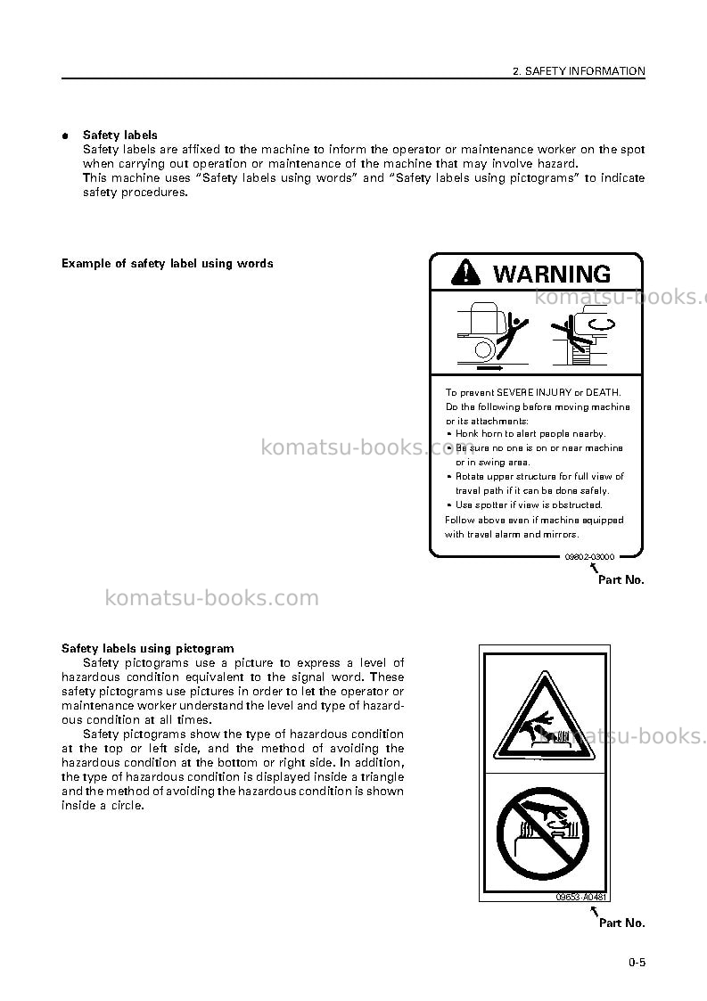 Komatsu cd30r-1jpn Operation manual cover Page 6 Komatsu cd30r-1jpn Operation manual cover Page 6