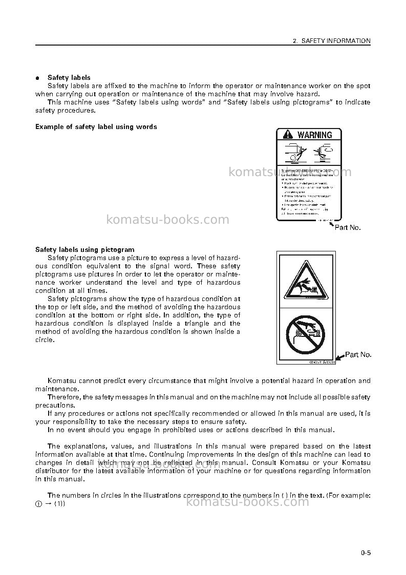 Komatsu pc120-6jpn Operation manual cover Page 6 Komatsu pc120-6jpn Operation manual cover Page 6