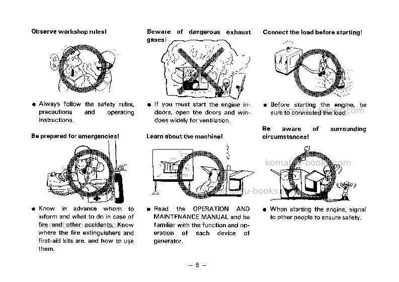 Komatsu eg125bs-2jpn Operation manual cover Page 6 Komatsu eg125bs-2jpn Operation manual cover Page 6