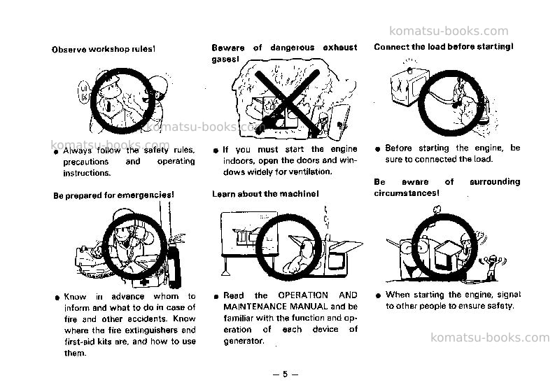Komatsu eg275-2jpn Operation manual cover Page 6 Komatsu eg275-2jpn Operation manual cover Page 6