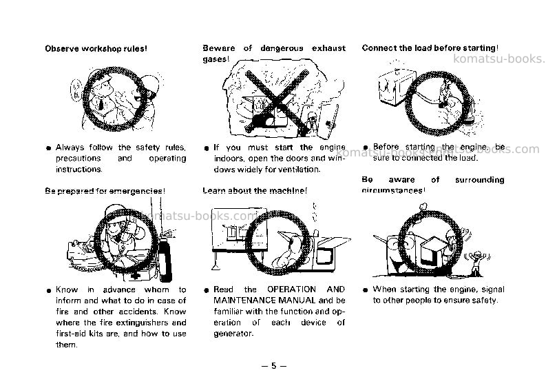 Komatsu eg275bs-2jpn Operation manual cover Page 6 Komatsu eg275bs-2jpn Operation manual cover Page 6