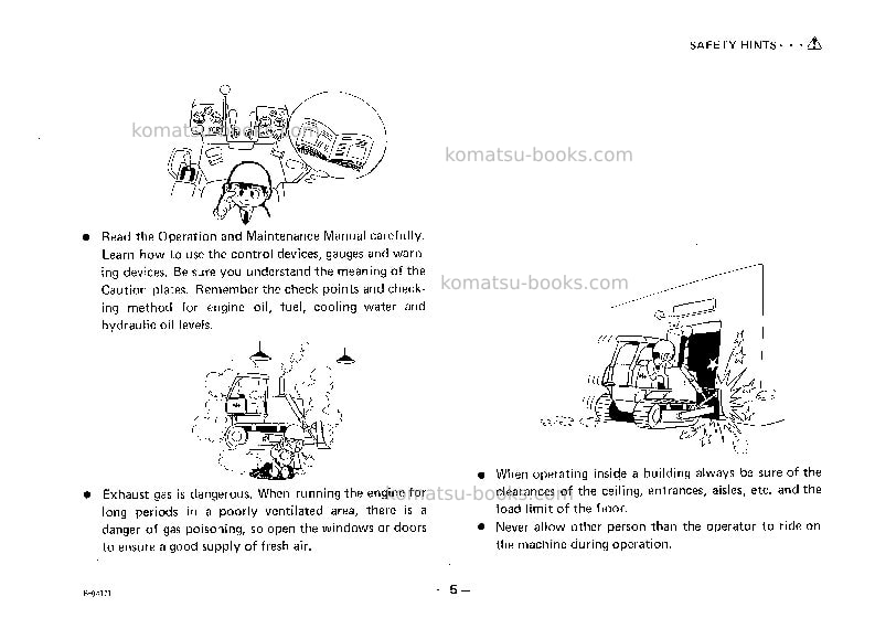 Komatsu d20p-5jpn Operation manual cover Page 6 Komatsu d20p-5jpn Operation manual cover Page 6