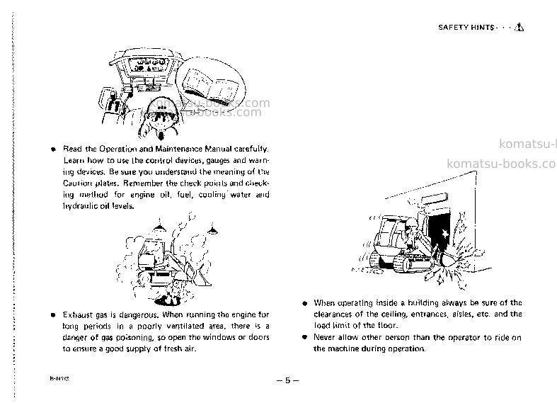 Komatsu d21q-5jpn Operation manual cover Page 6 Komatsu d21q-5jpn Operation manual cover Page 6