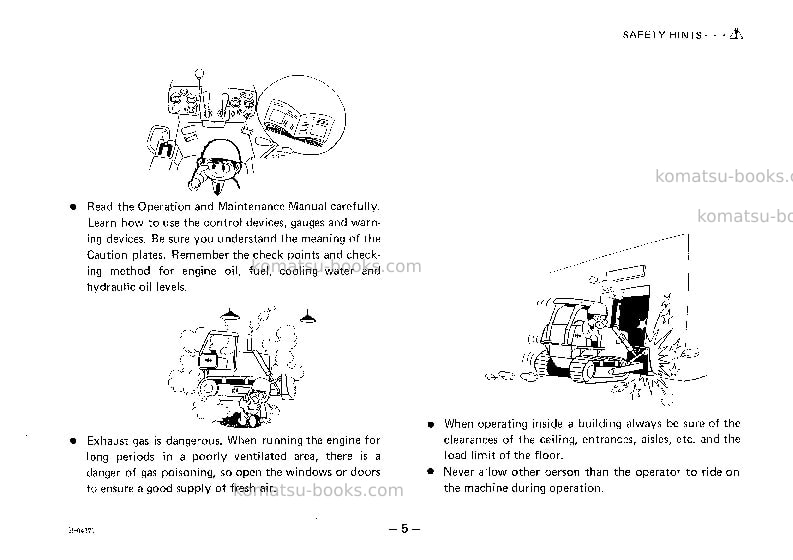 Komatsu d21p-5jpn-power angle & tilt dozer Operation manual cover Page 6 Komatsu d21p-5jpn-power angle & tilt dozer Operation manual cover Page 6