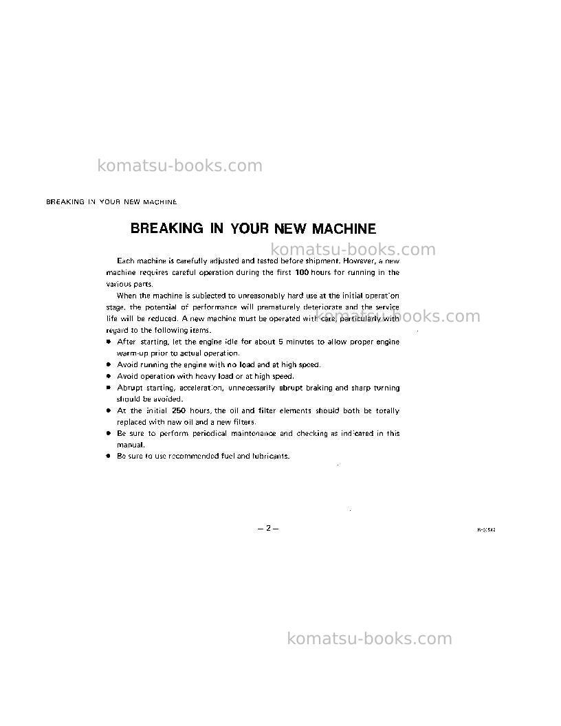 Komatsu d57s-1jpn Operation manual cover Page 6 Komatsu d57s-1jpn Operation manual cover Page 6