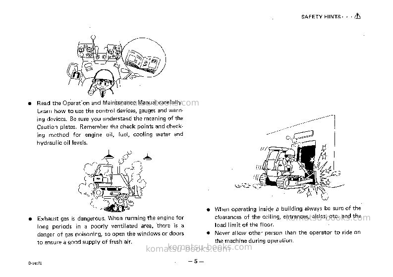 Komatsu d50pl-16jpn Operation manual cover Page 6 Komatsu d50pl-16jpn Operation manual cover Page 6