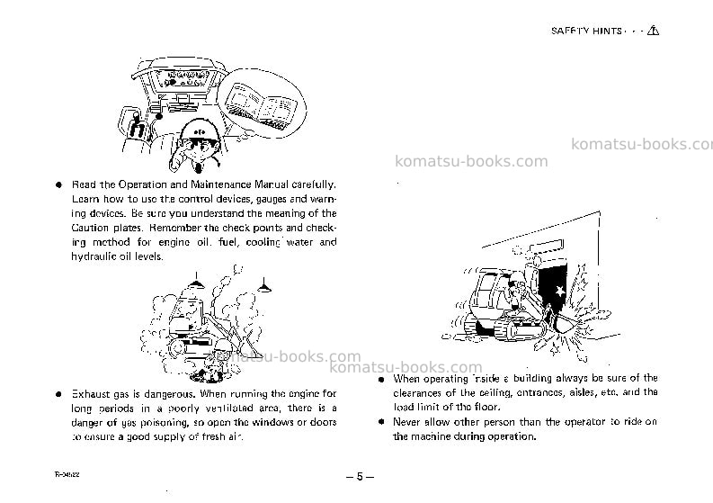 Komatsu d60s-7jpn Operation manual cover Page 6 Komatsu d60s-7jpn Operation manual cover Page 6