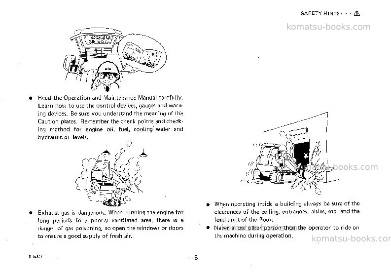 Komatsu d75s-3jpn Operation manual cover Page 6