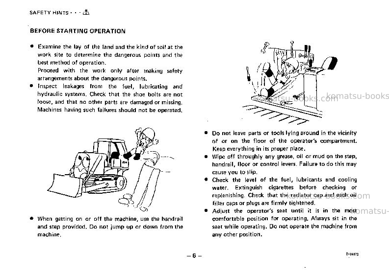 Komatsu d155a-1jpn Operation manual cover Page 6 Komatsu d155a-1jpn Operation manual cover Page 6