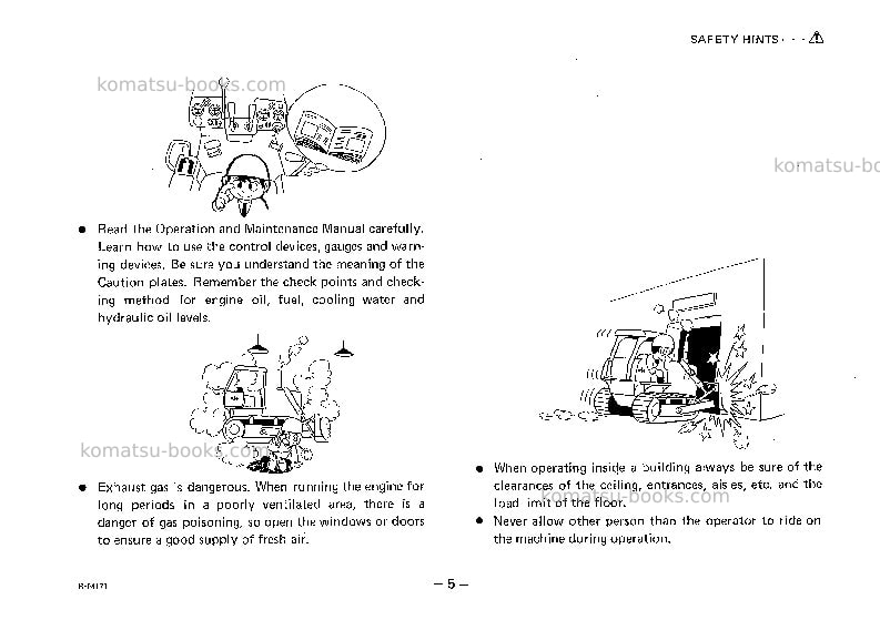 Komatsu d455a-1jpn Operation manual cover Page 6