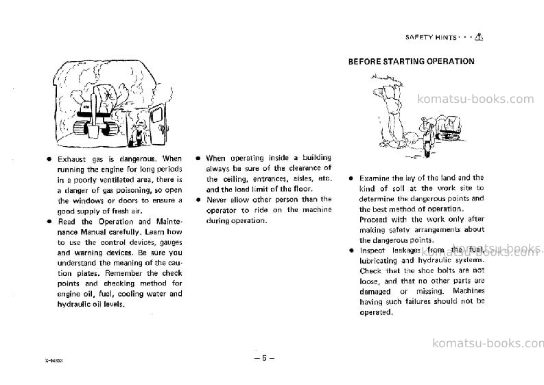 Komatsu pc10-3jpn Operation manual cover Page 6
