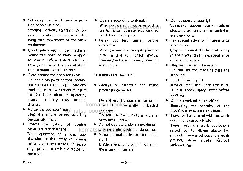 Komatsu wa30-2jpn Operation manual cover Page 6 Komatsu wa30-2jpn Operation manual cover Page 6