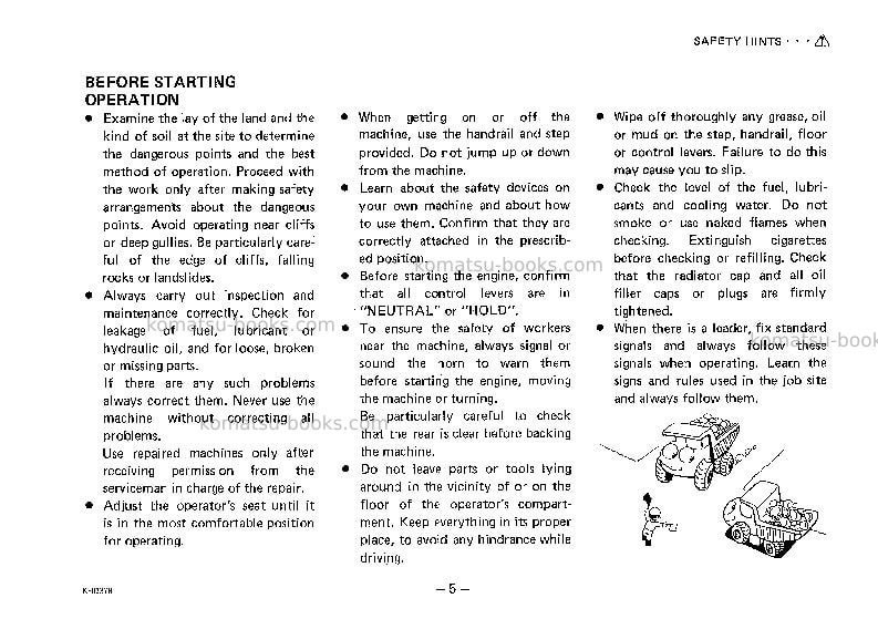 Komatsu hd180-4jpn Operation manual cover Page 6