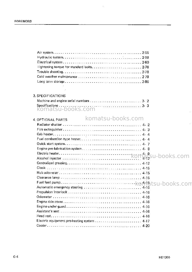 Komatsu hd1200-1jpn Operation manual cover Page 6 Komatsu hd1200-1jpn Operation manual cover Page 6
