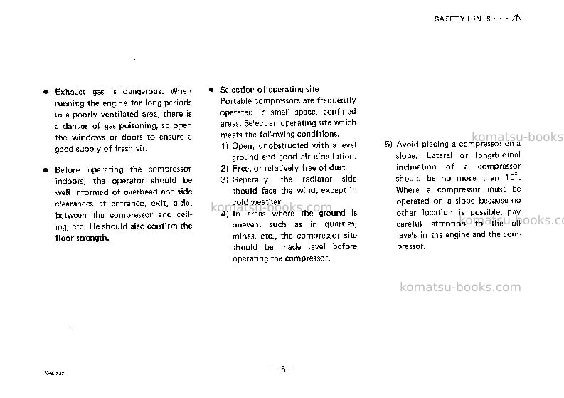 Komatsu ec50zs-3jpn Operation manual cover Page 6 Komatsu ec50zs-3jpn Operation manual cover Page 6