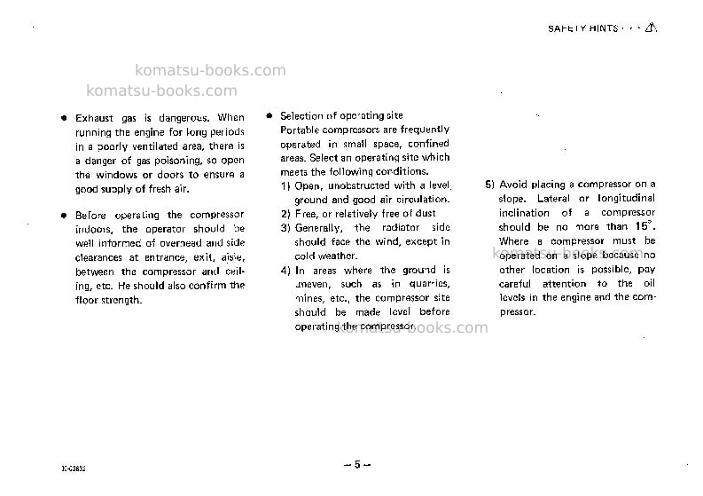 Komatsu ec170v-1jpn Operation manual cover Page 6 Komatsu ec170v-1jpn Operation manual cover Page 6