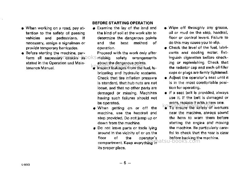 Komatsu gd615a-1jpn Operation manual cover Page 6
