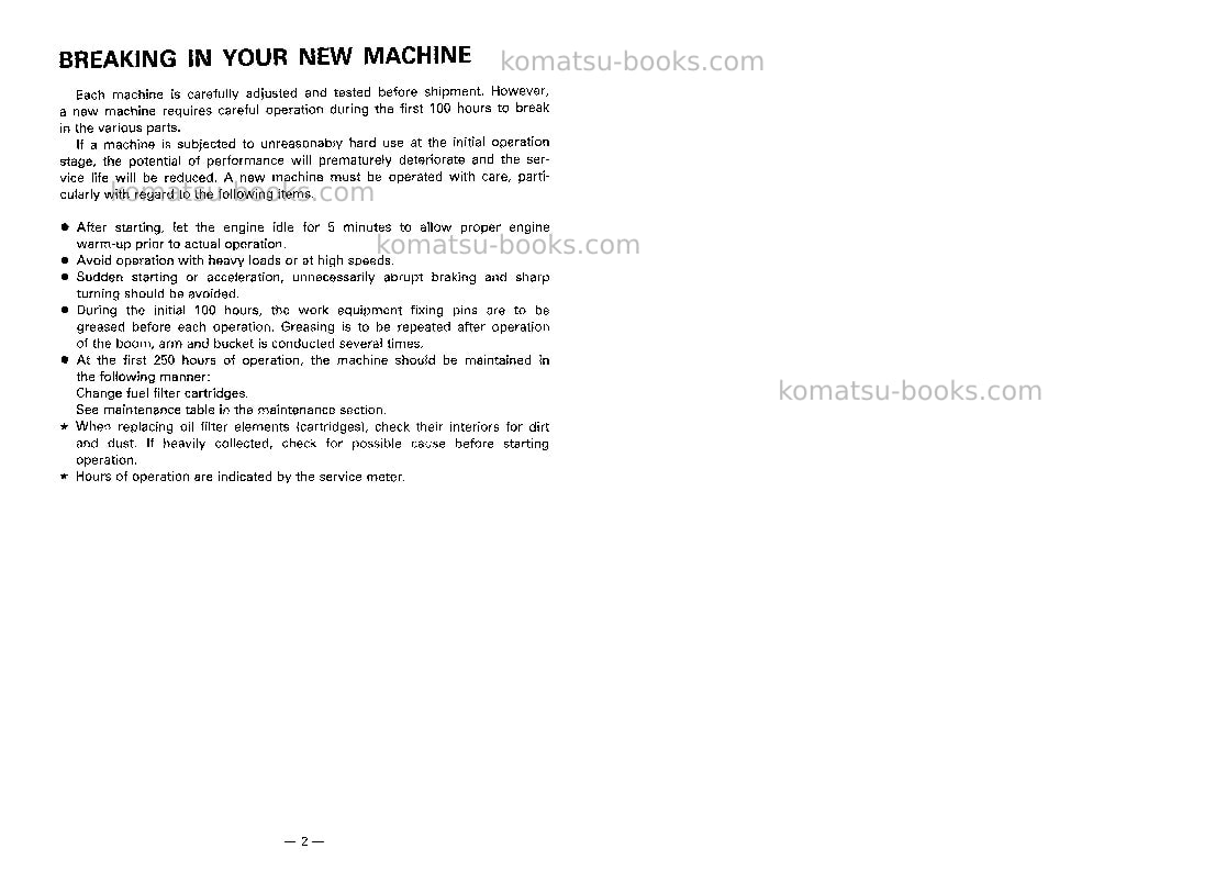 Komatsu pc240lc-3gbr-perkins Operation manual cover Page 6 Komatsu pc240lc-3gbr-perkins Operation manual cover Page 6