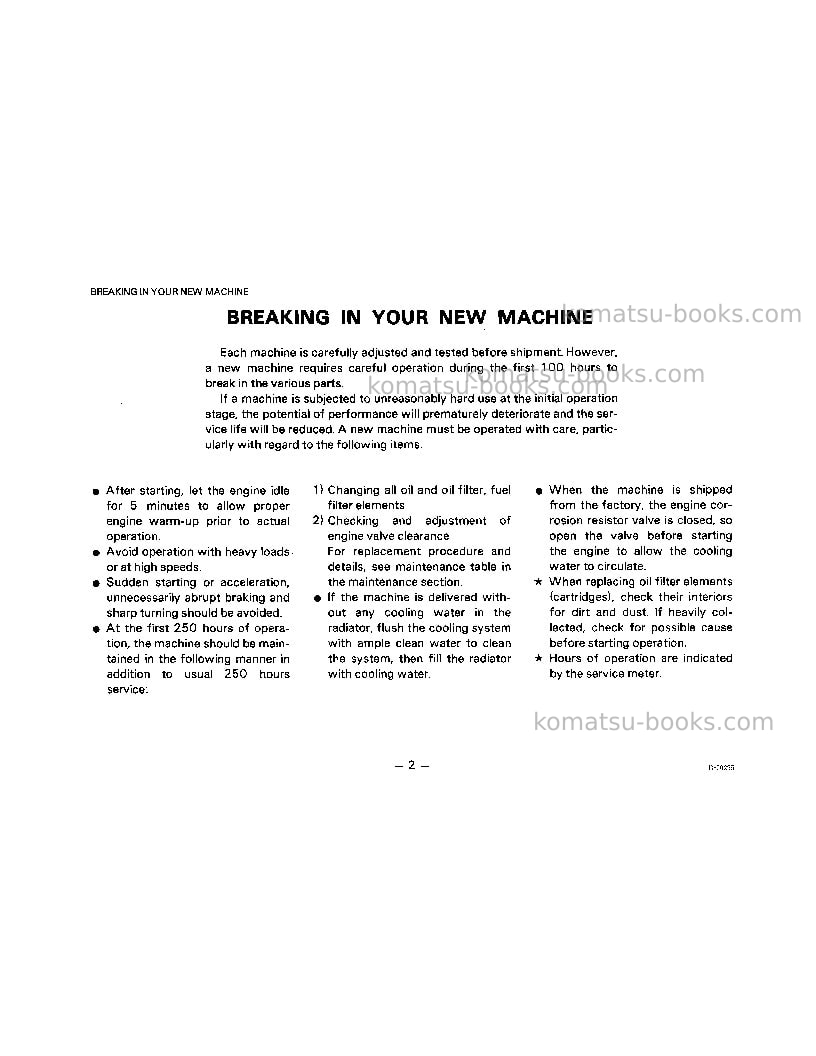 Komatsu d37e-1jpn Operation manual cover Page 6 Komatsu d37e-1jpn Operation manual cover Page 6
