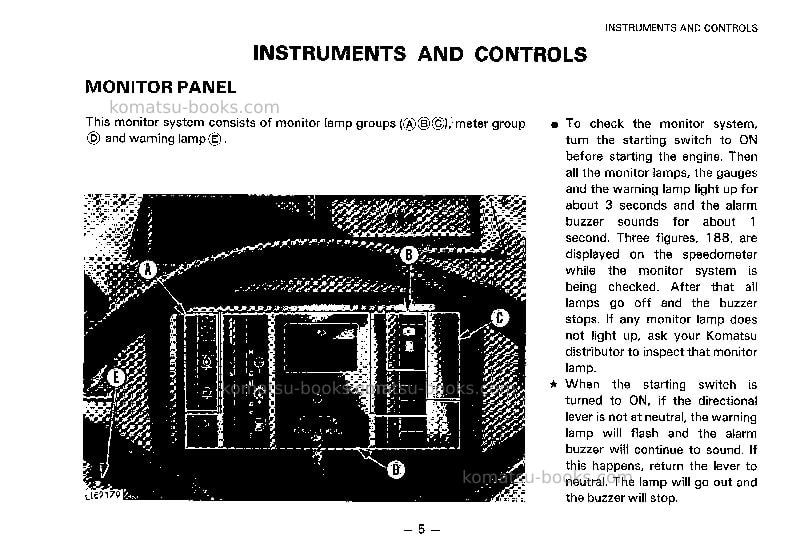 Komatsu wa320-1jpn Operation manual cover Page 6