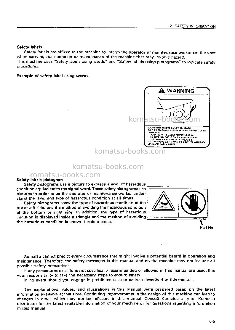 Komatsu hd405-6jpn-tm cntrl system Operation manual cover Page 6