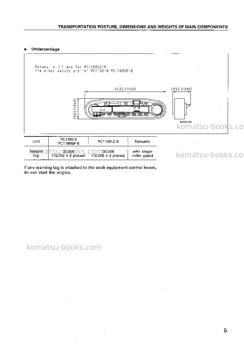 Komatsu pc1100sp-6jpn Field assembly manual cover Page 6 Komatsu pc1100sp-6jpn Field assembly manual cover Page 6