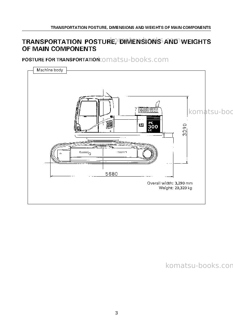 Komatsu pc300lc-7jpn-super long front Field assembly manual cover Page 6 Komatsu pc300lc-7jpn-super long front Field assembly manual cover Page 6