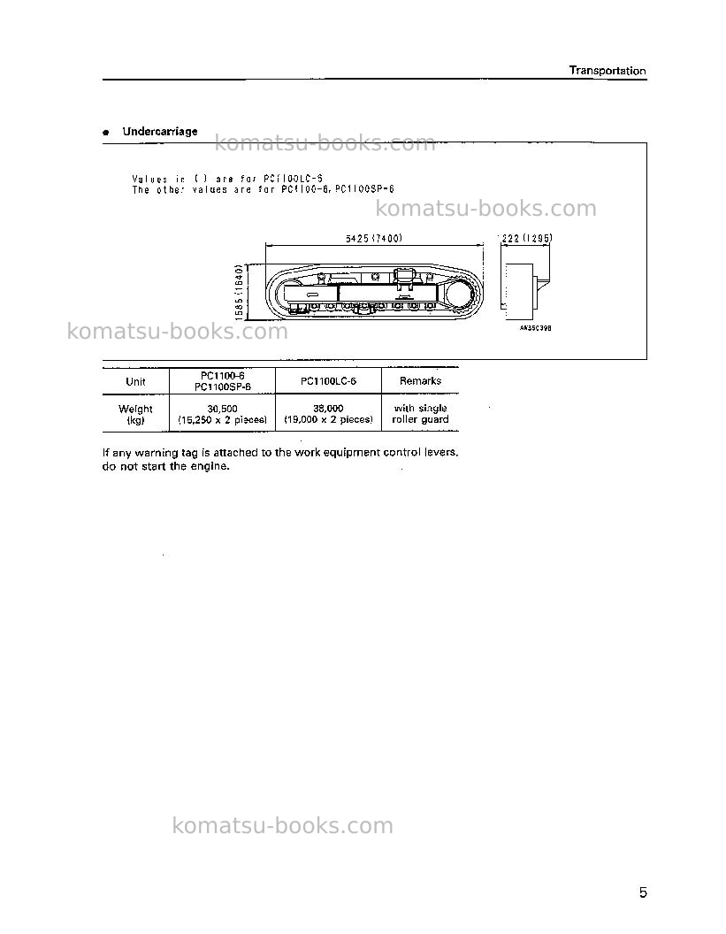 Komatsu pc1100-6jpn Field assembly manual cover Page 6 Komatsu pc1100-6jpn Field assembly manual cover Page 6