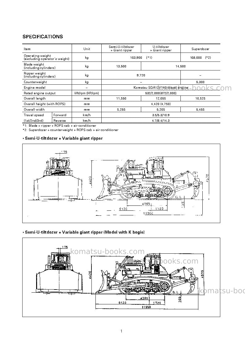 Komatsu d475a-3jpn-super dozer Field assembly manual cover Page 6
