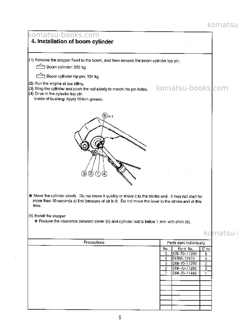 Komatsu pc600lc-6jpn Field assembly manual cover Page 6 Komatsu pc600lc-6jpn Field assembly manual cover Page 6