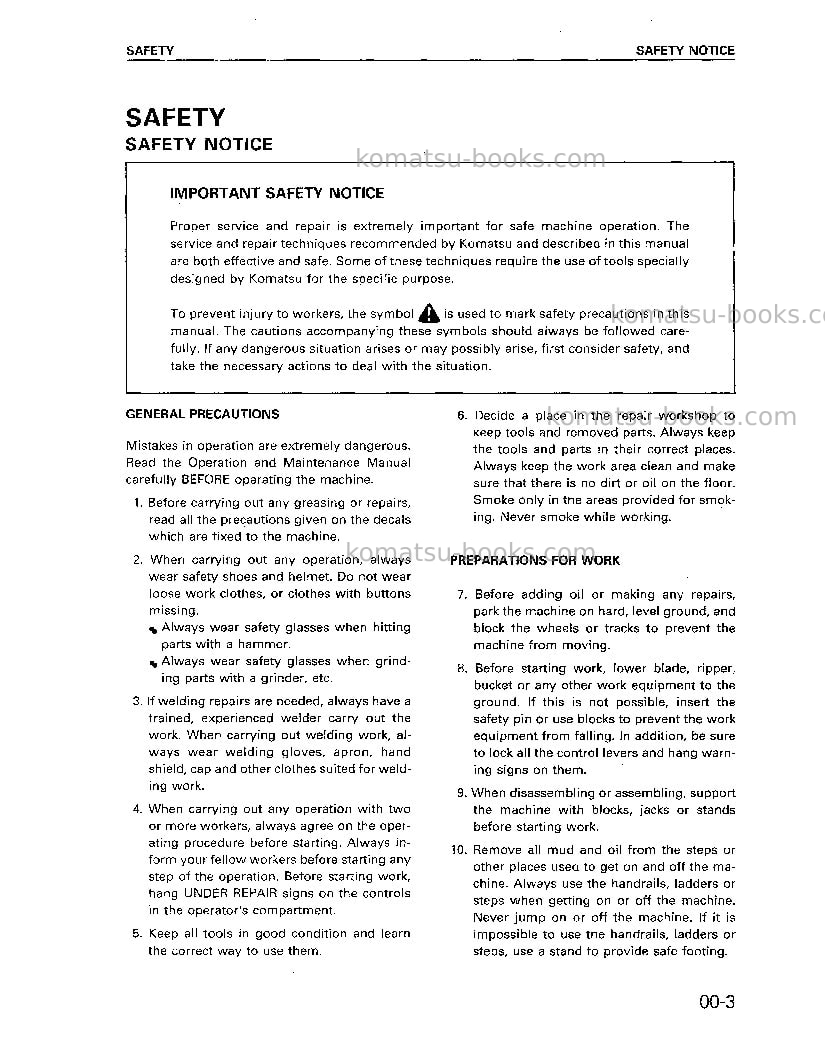 Komatsu pc60-7jpn Repair & maintenance cover Page 6